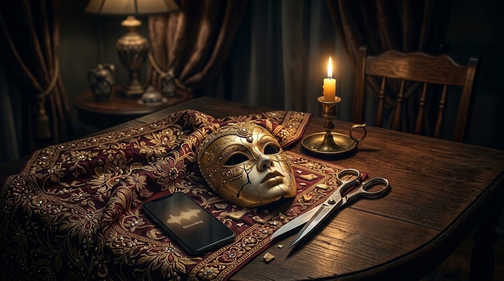 الوشاح المزركش والقناع الساقط: عندما تنكشف الحقيقة في ليلة الزفاف