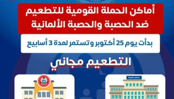 أماكن تطعيم الحصبة والحصبة الألمانية مجانًا للأطفال